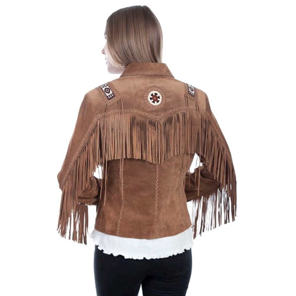 Scully Beaded Fringe Jacket Bourbon